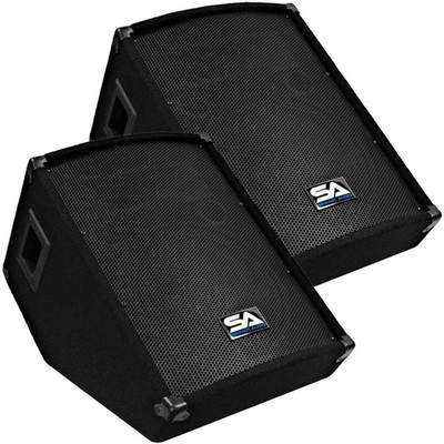 Seismic Audio 12'' Passive Floor Monitor Pair Wedge Style Titanium Horn SA-12MT