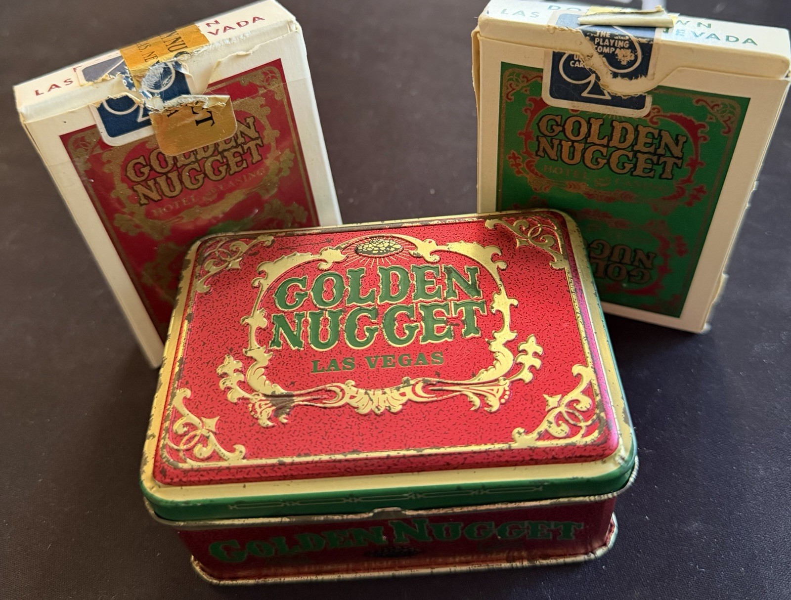 Vintage Golden Nugget 2 Deck Playing Cards In Tin. I