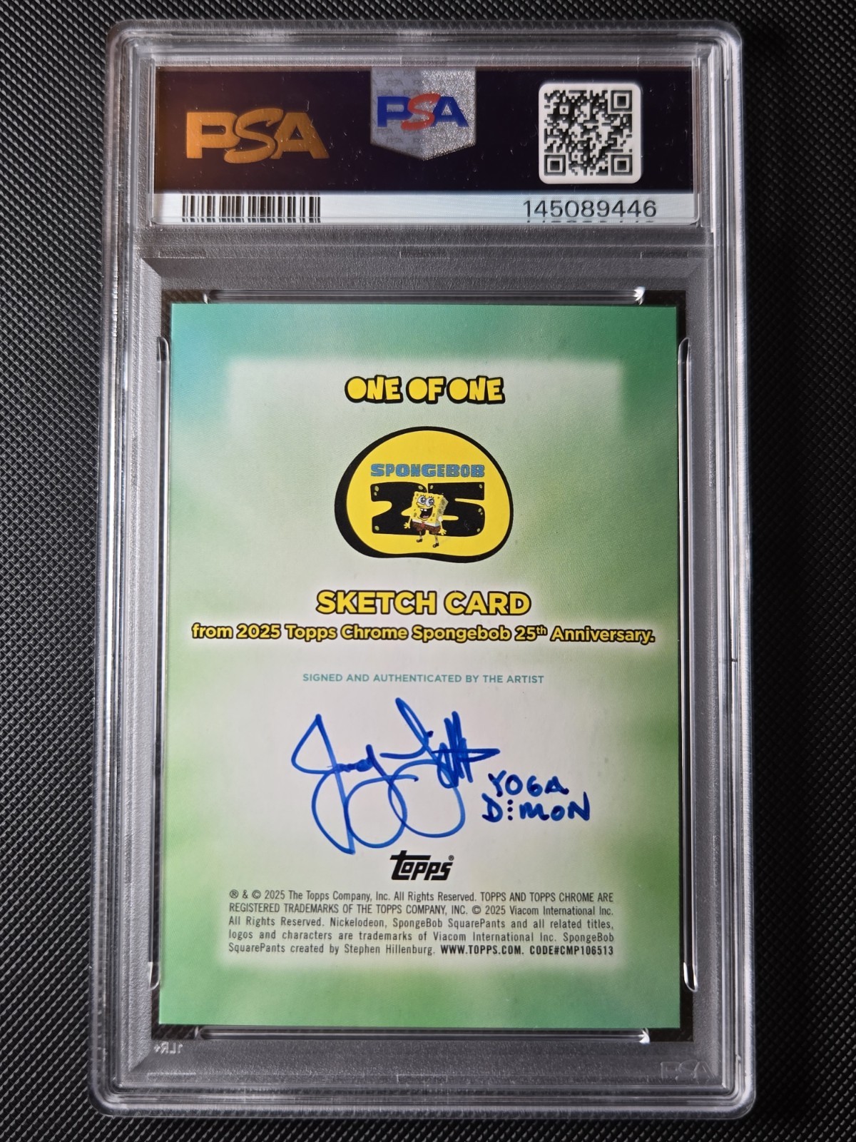 PSA 10 - 2025 Topps Chrome Spongebob Patrick "Barnacle Star" Sketch Yoga Demon view 3
