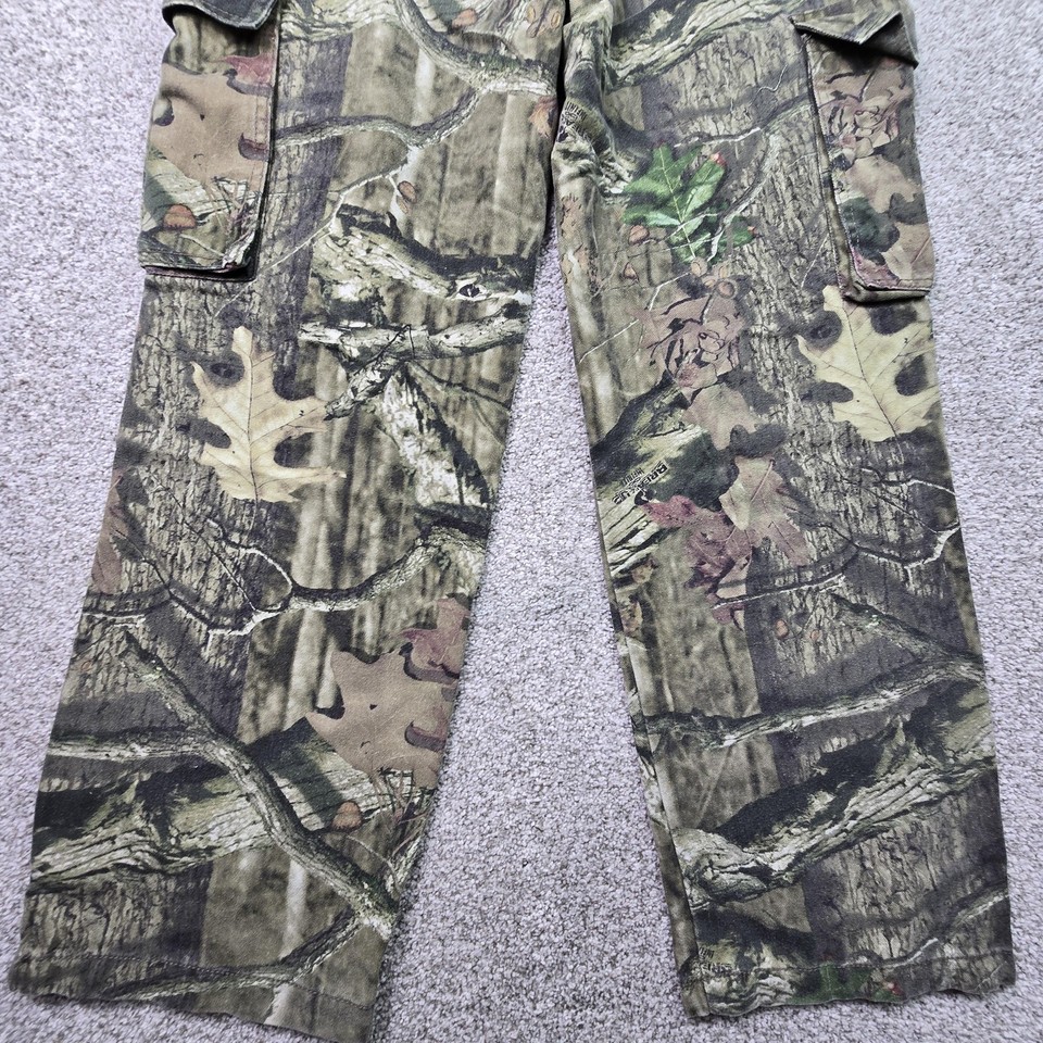 Mossy Oak Pants Mens 32x34 Green Camo Cargo Canvas Break-Up Infinity ...