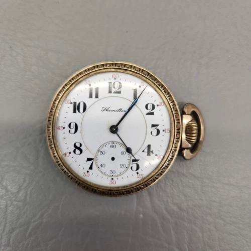 Hamilton Antique Pocket Watch 1910 10K Rolled Gold Plate 16s 21j 993 NOT WORKING