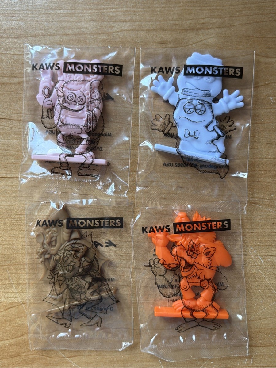 Set Of 4 Kaws Cereal Monsters Count Chocula Booberry Franken Berry