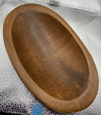 VTG Woodcroftery 7.5” X 4.5” Wooden Oval Bowl Serving Decor Cottage Farmhouse