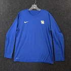 Kentucky Wildcats Shirt Men's Large Blue Nike Dri-FIT Long Sleeve UK Tee