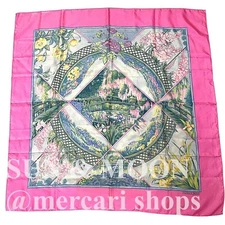 Hermès GIVERNY Monet's Garden Pink Scarf Carré 90