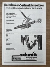 Schmitt Unterlenker Seitenstabilisatoren Prospekt Brochure Fendt Steyr Schlüter