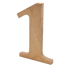 6 Tall Wooden Number 1 1/2 Thick Baltic Birch Paintable DIY Decor 1 Pack