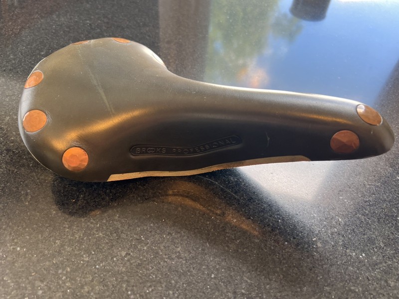 Brooks professional Team Pro Special Saddle copper coated Rails Leather Black 