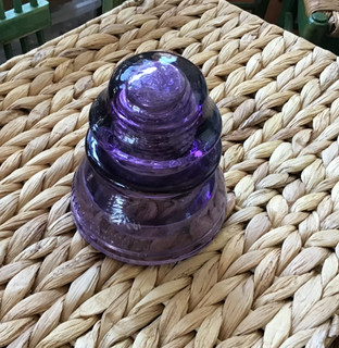 Vintage WHITALL TATUM No. 1 Glass Amethyst Purple Insulator Made in USA
