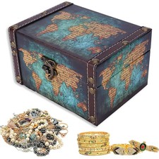 Piraten Schatzkiste Holz Vintage Aufbewahrungskiste Kinder Geschenk Schmuck