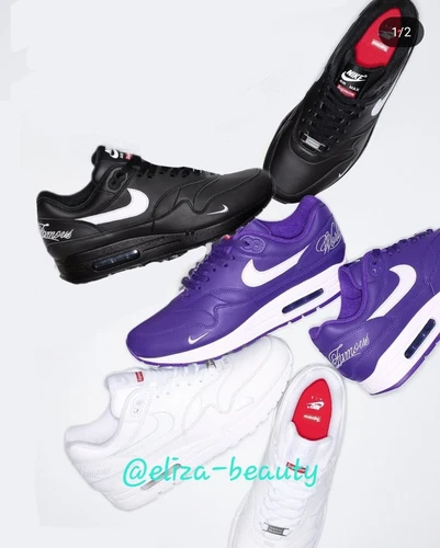 Supreme x Air Max 1 ’87 3 paires au Royaume Uni 11 violet triple blanc noir ✅?