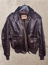 Vintage Schott NYC A-2 Flight Jacket Giacca Pelle Originale Anni ’80 Taglia 46