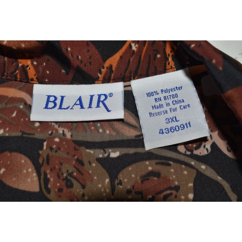 Giacca a vento vintage BLAIR taglia 3XL foglie full zip anni 80 90 leggera - Foto 4 di 9