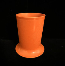 Vintage Tupperware 1318 Little Diner Footed Flower Sippy Cup Orange No Lid 70's