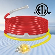 7W/FT 120V Heat Tape – Thermostat, ETL Listed, Metal & Plastic Home Pipe Heating