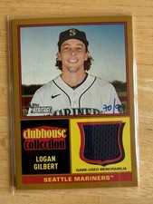 2025 Topps Heritage #CCR-LG Logan Gilbert Clubhouse Collection Relics Gold 70/99
