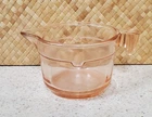 U. S. Glass Co Pink Slick Knob Handle Spout Mixing Batter Bowl Depression (BX 12