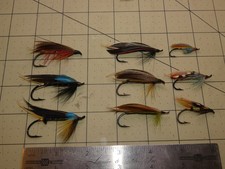 9 FLY FISHING FLIES SALMON ORIGINAL VINTAGE CUSTOM TIED FOR ABERCROMBIE & FITCH