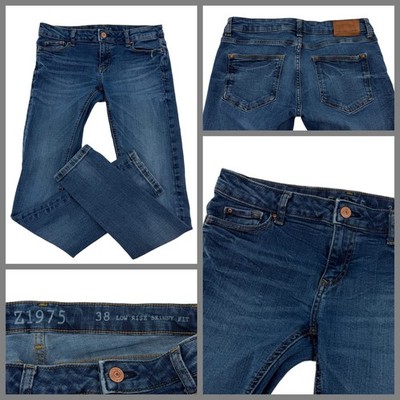 Zara Basic Jeans 28x28 Sz 6 Blue Z1975 Low Rise Skinny Fit Stretch YGI N2-42