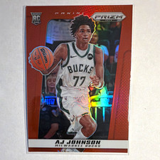 Panini 2024-25 Prizm Deca A.J. Johnson Red Prizm /199 RC Bucks #154