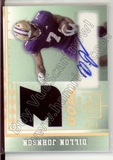 dillon johnson rookie rc auto jersey patch washington huskies uw college #/10 24