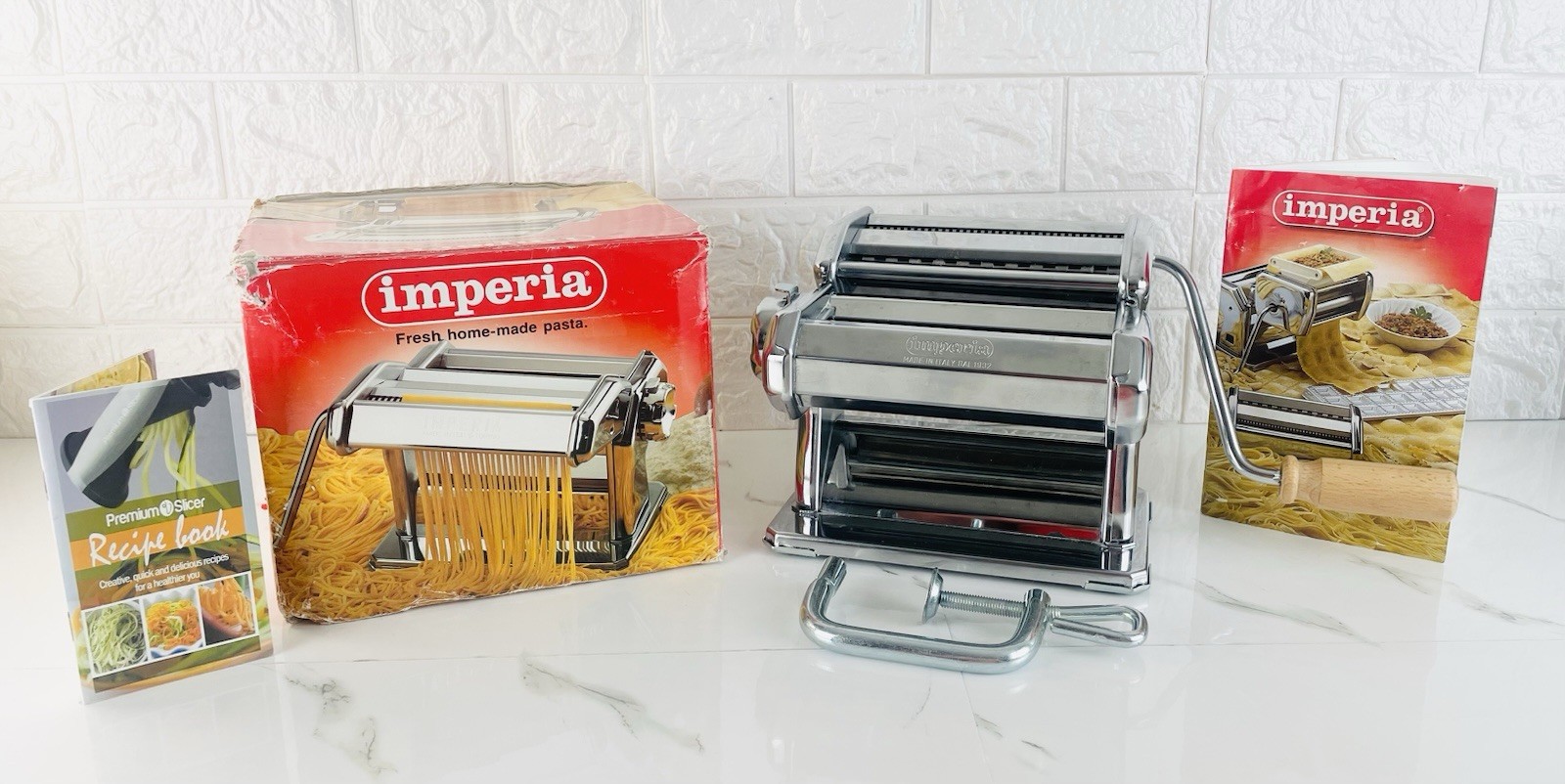 Imperia Pasta Maker Model 1932  Roller Machine Chrome Made In Italy