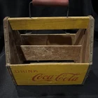 Coca-Cola Vintage Wooden Crate Yellow, 6-Pack, Excellent Condition