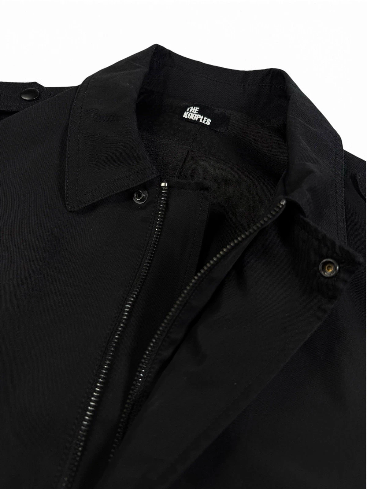 The Kooples Black Military Jacket Zip/Button Front Lined Pockets Men’s L image 10