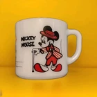 Disney Mickey Mouse Coffee Mug Vintage 1970's Federal Milk Glass White 6oz.