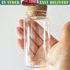 Clear Glass Candy Jar W/ Cork Stopper 100ml Multi-purpose Storage Decor New