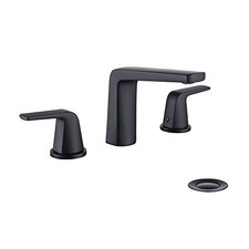 8 inch 2 Handles Widespread Bathroom Faucet 3 Holes with Pop up Drain Black