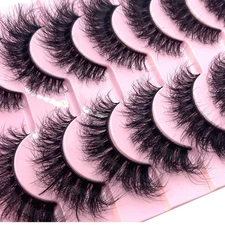 New 10 Pairs 3D Mink Lashes False Eyelashes Handmade Wispy Fluffy Long Lashes Na