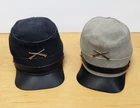 Vintage Henschel USA Suede Leather Civil War Replica Hats Set Union Confederate