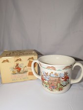 VTG Royal Doulton Bunnykins Hug A Mug Double Handle Cup With Box England Tasse