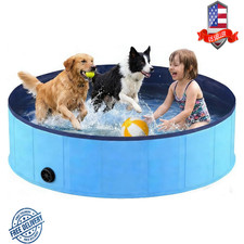 Foldable Dog Pool Collapsible Plastic Pets Bath Tub for Dogs and Cats Portable