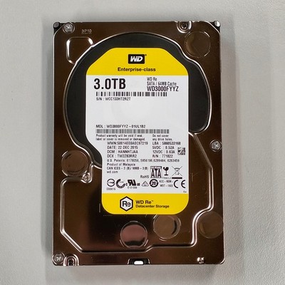 WD Re 3TB 3.5'' SATA III 6.0Gbps Enterprise HDD 7200RPM 64MB cache WD3000FYYZ