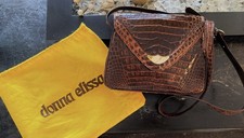 EXCLUSIVE for Saks Fifth Ave Donna Elissa Alligator Leather Bag Gold Hardware