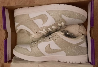 44,5 Supreme x Nike sb dunk low neu ovp White Metallic Silber