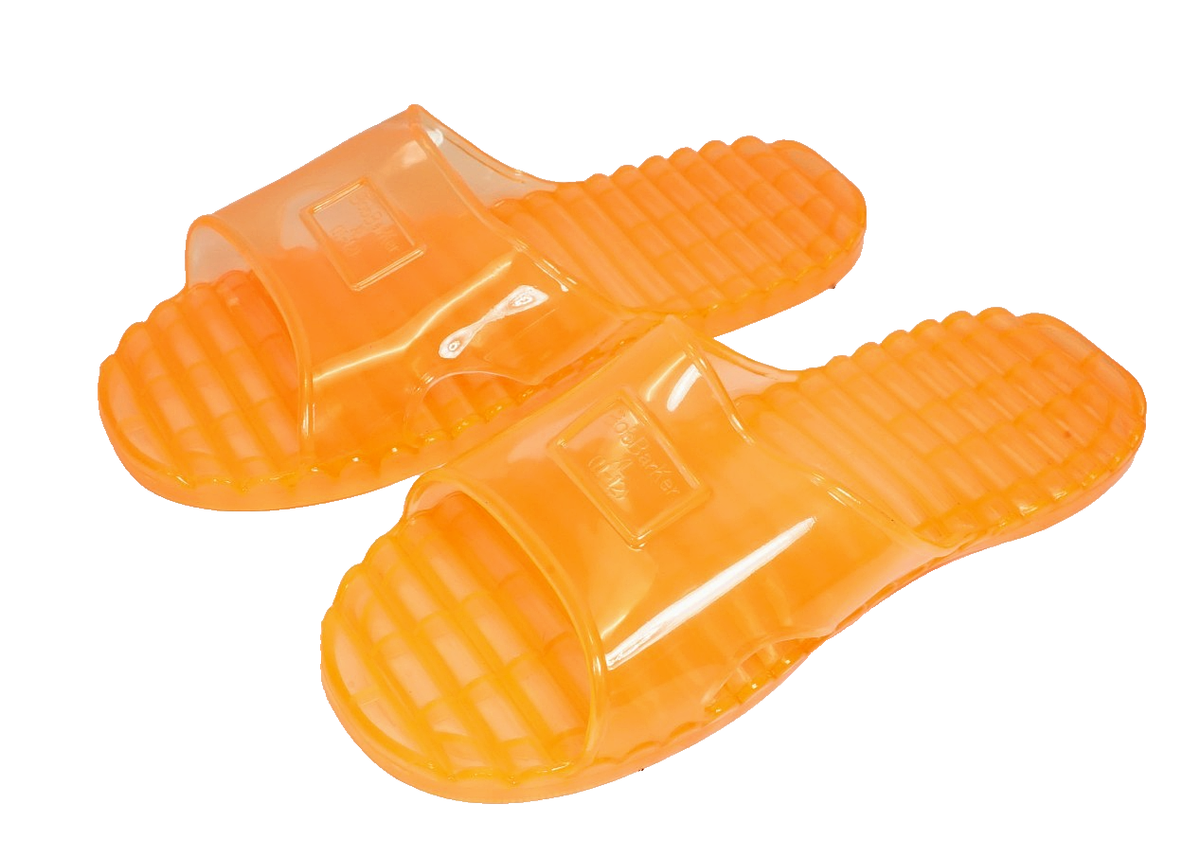 Bob Barker Orange Clear PVC Shower sandals Size M 7-8 Men Prison