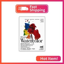 Strathmore 200 Series Watercolor Paper, Tape Bound Pad, 9x12 inches, 15 Sheets 