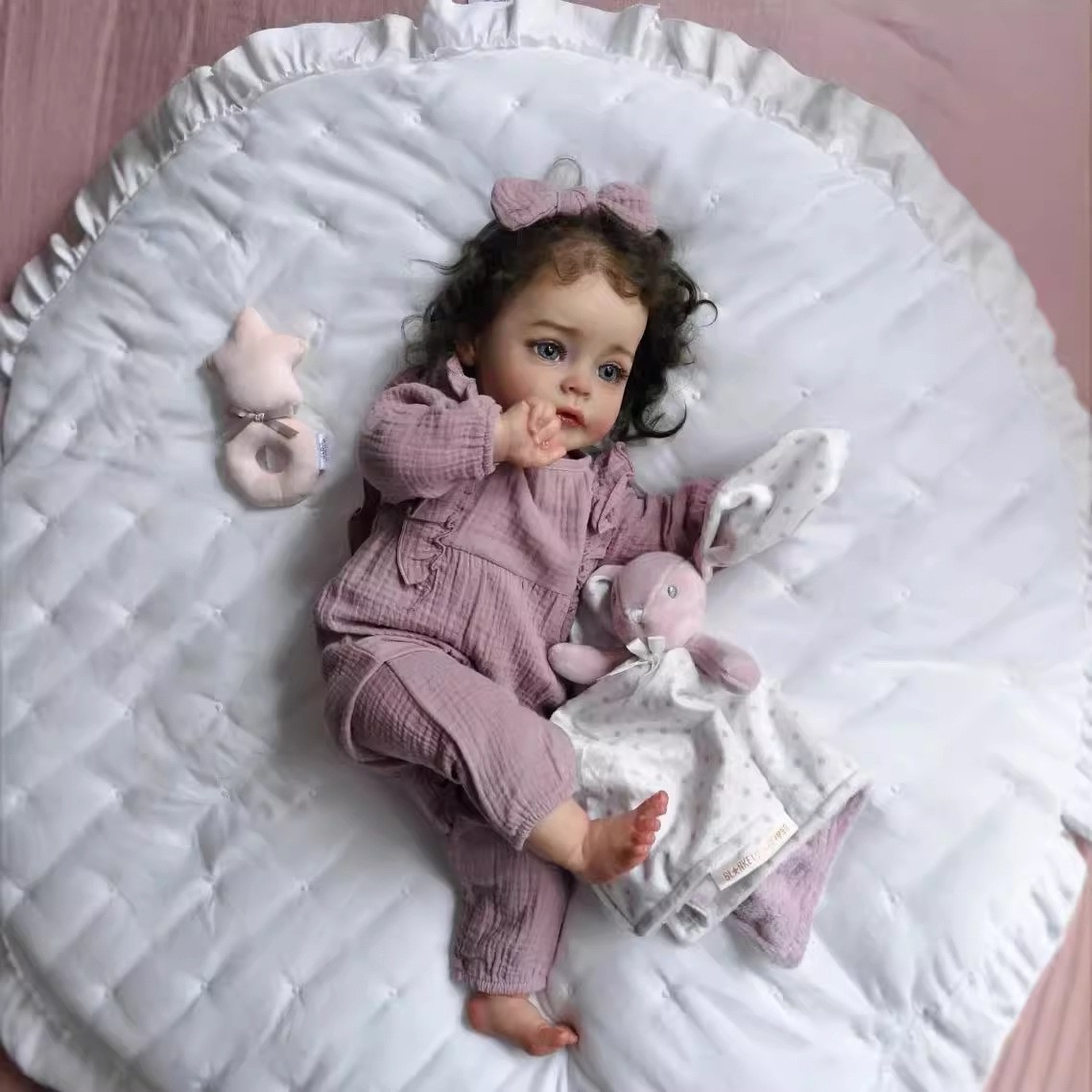 22 Inchs Reallife Reborn Baby Dolls Girl with Accessories - Silicone Vinyl Doll