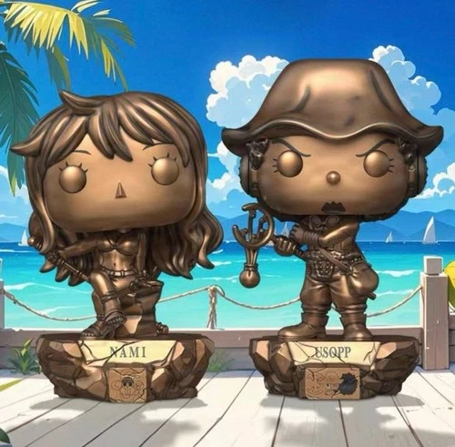 Funko Pop! Plus One Piece Nami and Usopp - 2015, 2016 (Bronze) in Protection