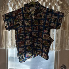 80s vtg PEE-WEE'S PLAYHOUSE Herman Print Button-Up Shirt Paul Reubens Merch Swag