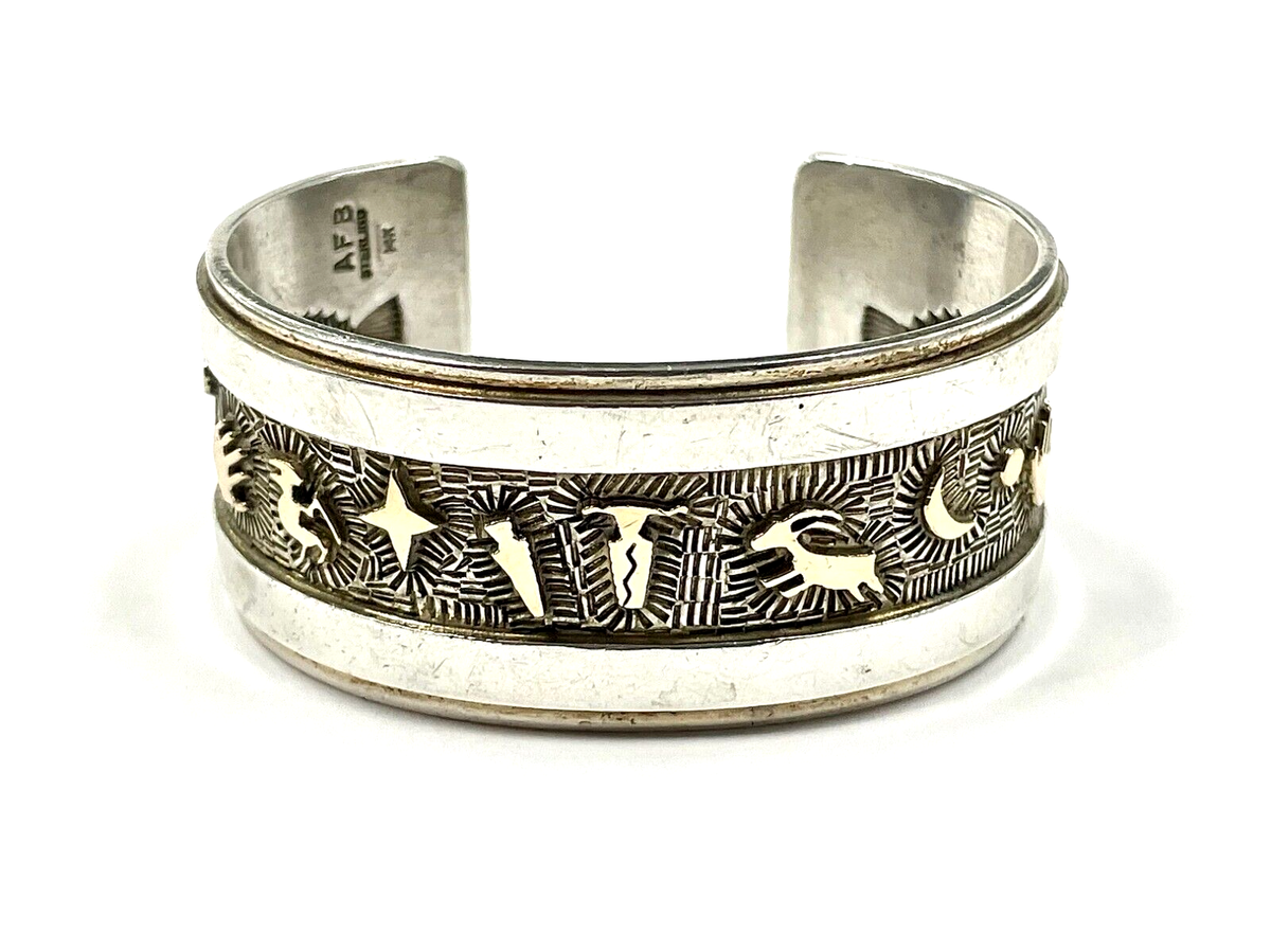 Paua Shell Heart!! Signed Vintage Native American Navajo Sterling Silver Bracelet Paua Shell Heart!! Signed Vintage Native American Navajo Sterling Silver Bracelet