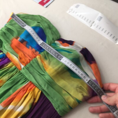 Charlie Brown womens maxi silk dress size 10 multicolour strapless zip  045038 | eBay