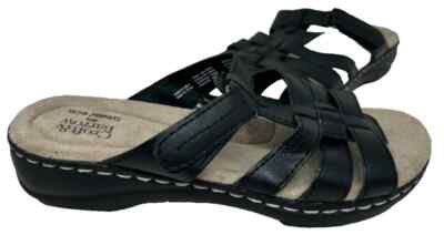 Croft & Barrow Women's Stork Slip On Comfort Slide Sandals Black Size:7 182ST