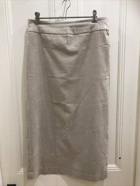 Capture Brand Faux Suede Stretch 7/8 Straight Skirt Sand Colour Size 12