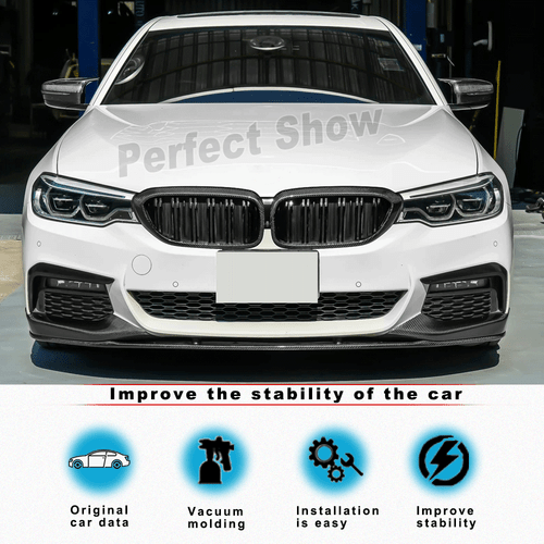 für BMW G30 G38 F90 M5 Carbon Kühlergrill Doppelsteg Grill Nieren Glanz Schwarz - Picture 2 of 14