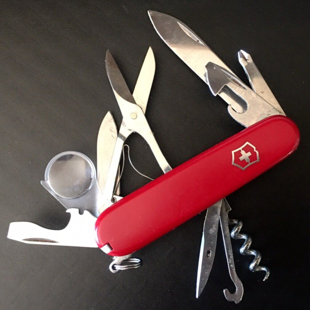 Victorinox Vintage Explorer Red Swiss Army Knife w Magnifying Glass