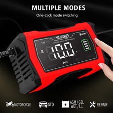 10A Battery Charger 12V/24V Battery Maintainer Trickle Charger LiFePO4 Lithium